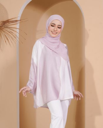 Inaraa Satin Baggy Blouse - Soft Pink By Nurain Suffiah